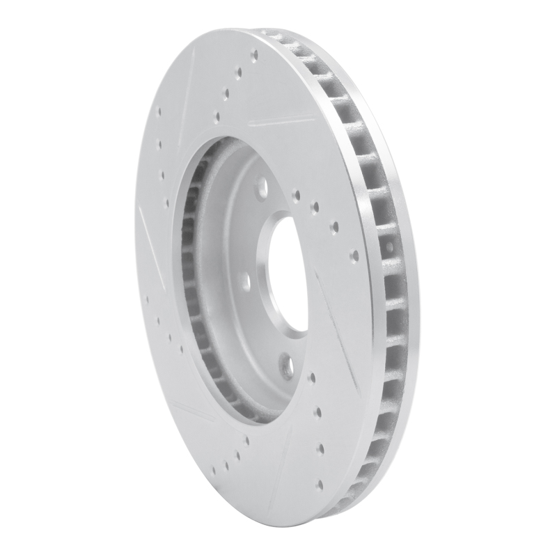 Chevrolet City Express Brake Rotor (1) - Front Right - R1 Concepts - Drilled & Slotted - Silver - `11-`25